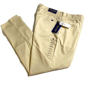 POLO GOLF RALPH LAUREN tan flat front tailored fit chinos